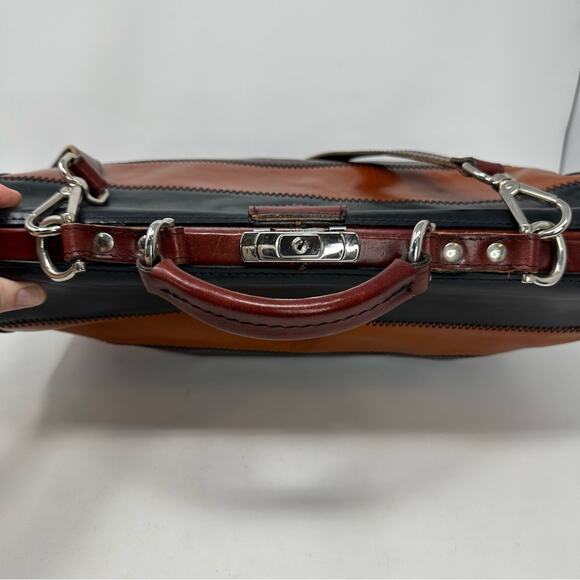 Mutsaeks Netherlands Designer Briefcase Bag - LEATHER Color Block - Picture 11 of 12